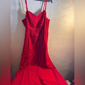 Knox Rose NWT Red Jumpsuit wide leg pockets flowy lightweight summer resortwear